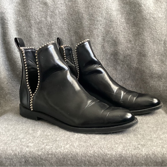 Zara Cutout Studded Ankle Boots, Size 8 - Picture 2 of 10